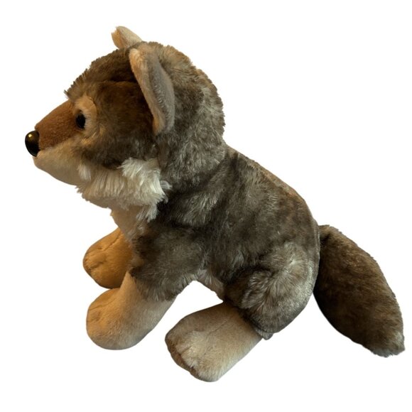 Wild Republic Plush Wolf Cub Stuffed Animal 11" Sitting 2016 realistic plush - Picture 2 of 4